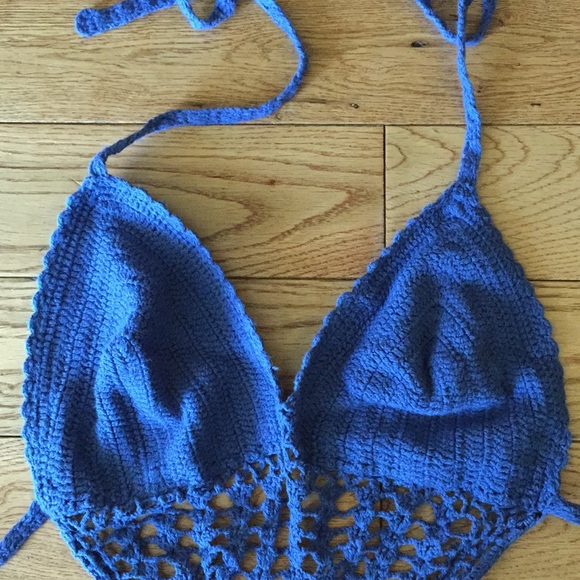 One piece crotchet blue bathing suit by Doll & Co - Picture 3 of 8